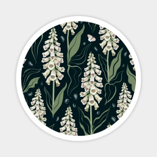 Foxgloves pattern dark Magnet